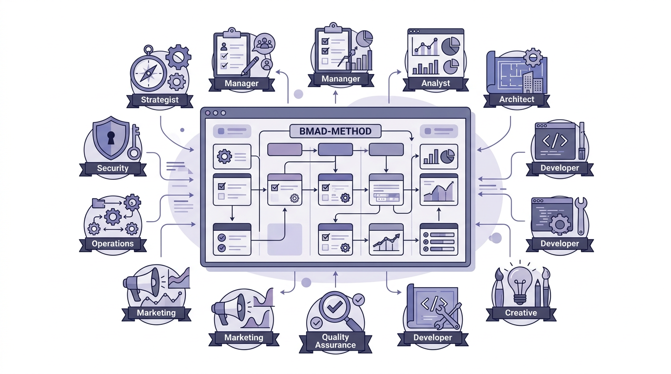 Custom cover illustration for Understanding BMAD-METHOD: Spec-Driven Development explained